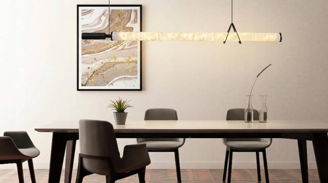 Organic – żyrandol alabastrowy liniowy